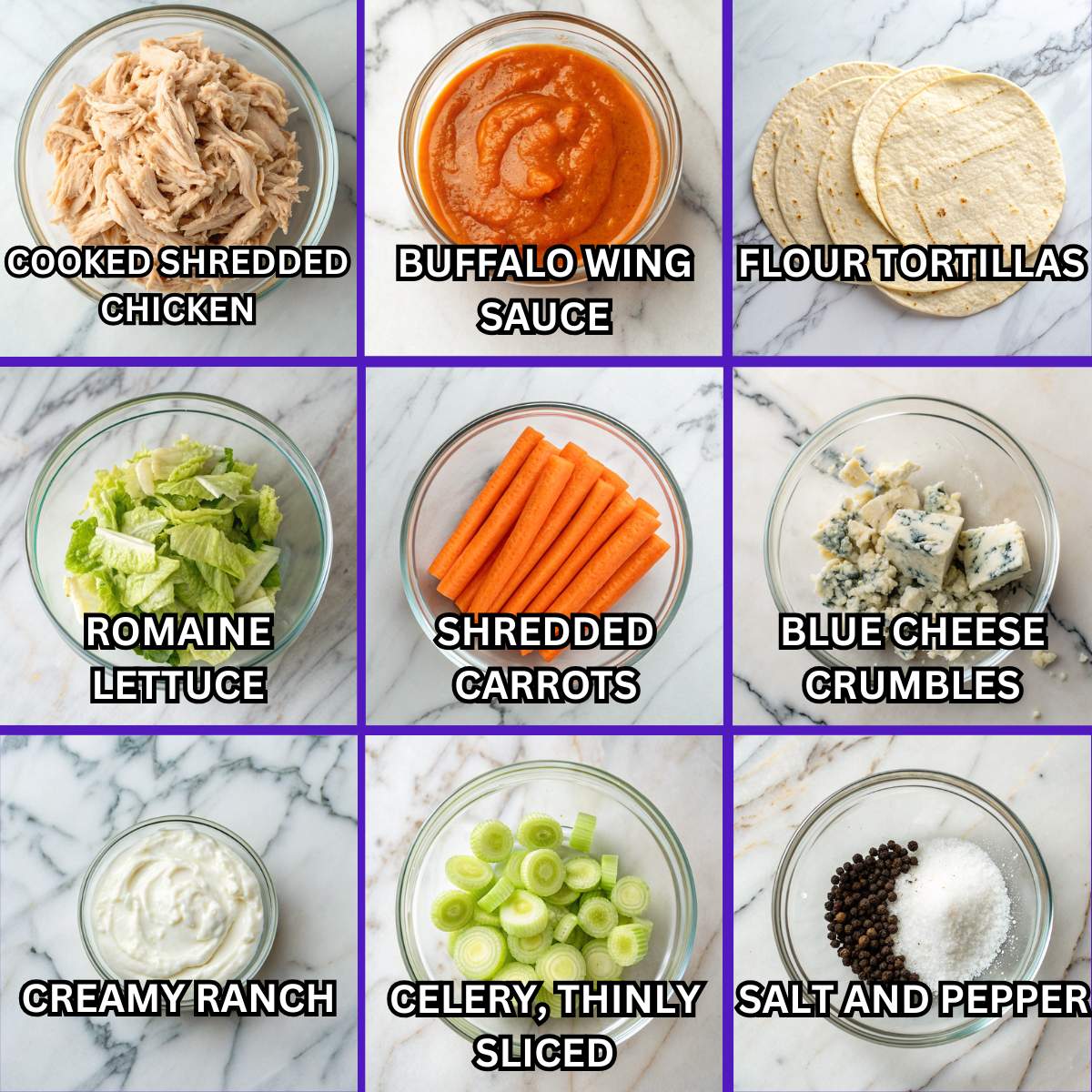 Buffalo Chicken wraps ingredients