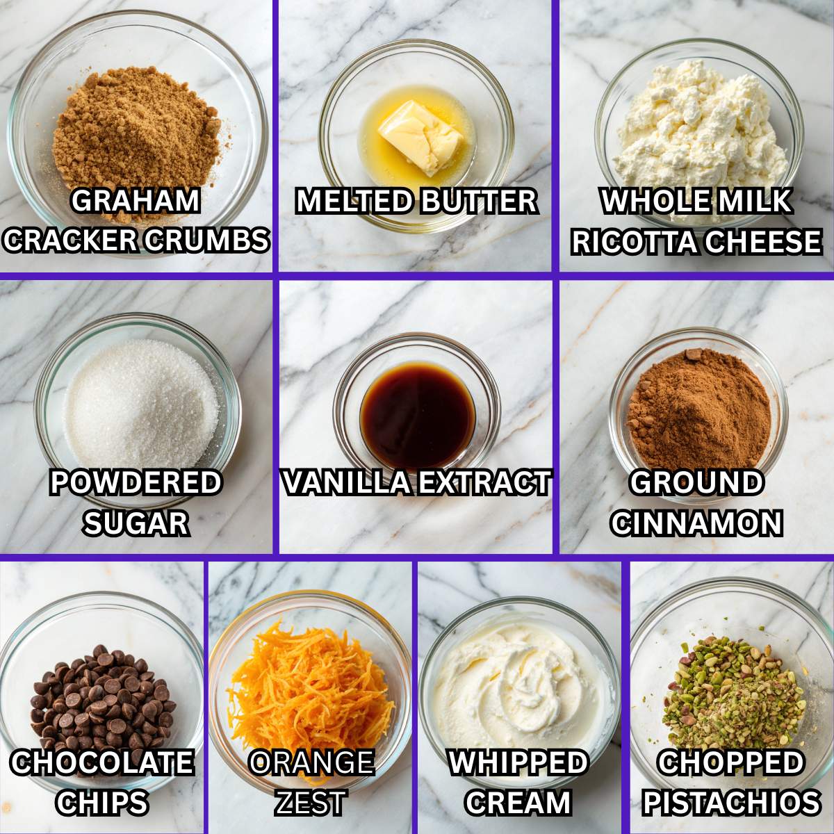 Cannoli Squares ingredients