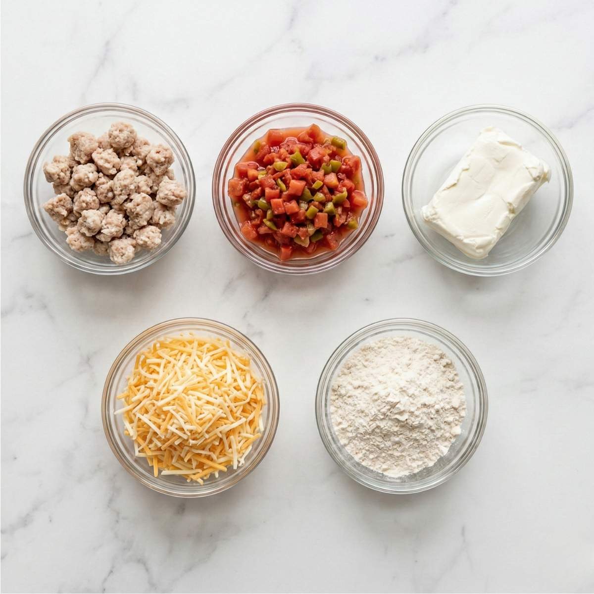 Cheesy Rotel Sausage Balls Ingredients