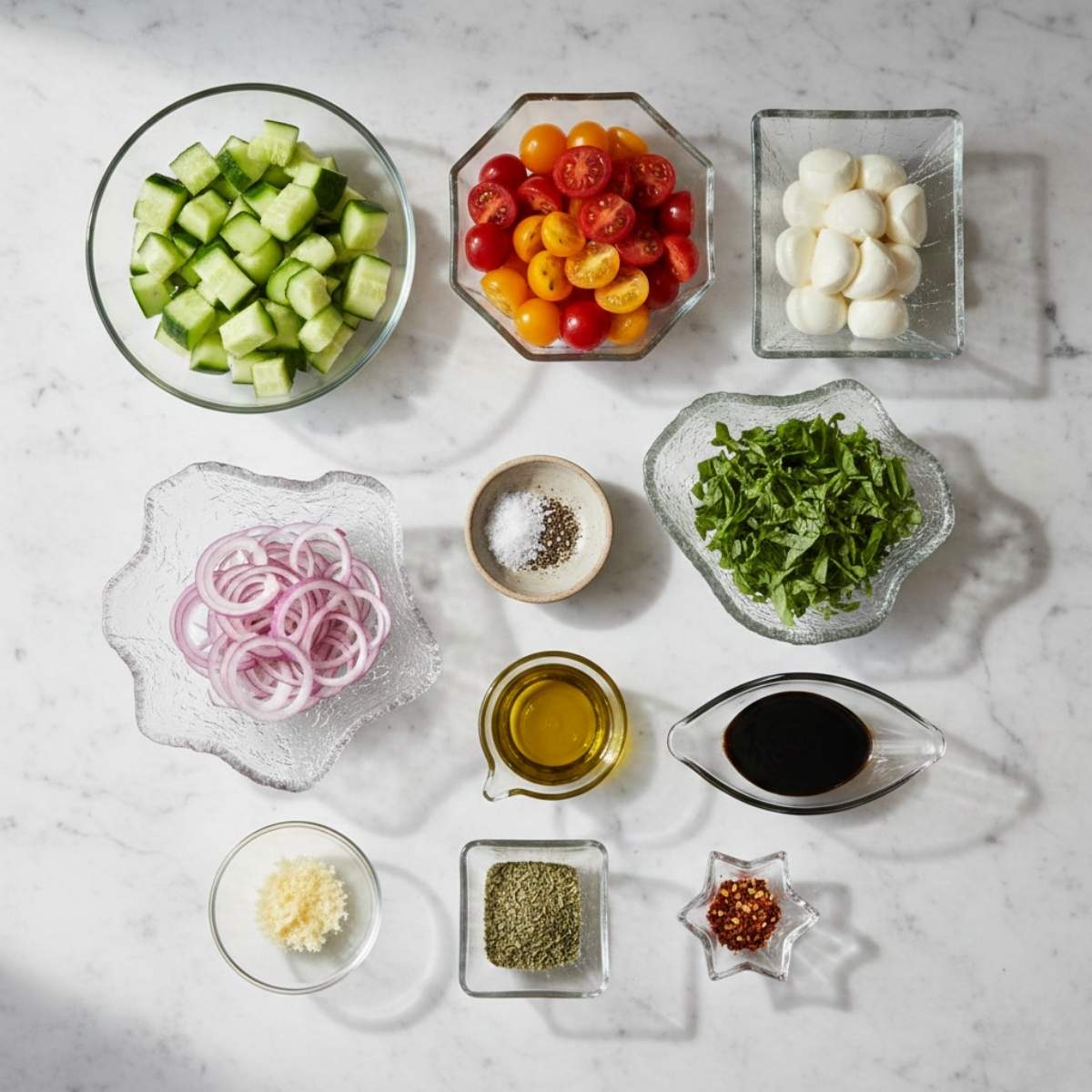 Cucumber Caprese Salad Ingredients