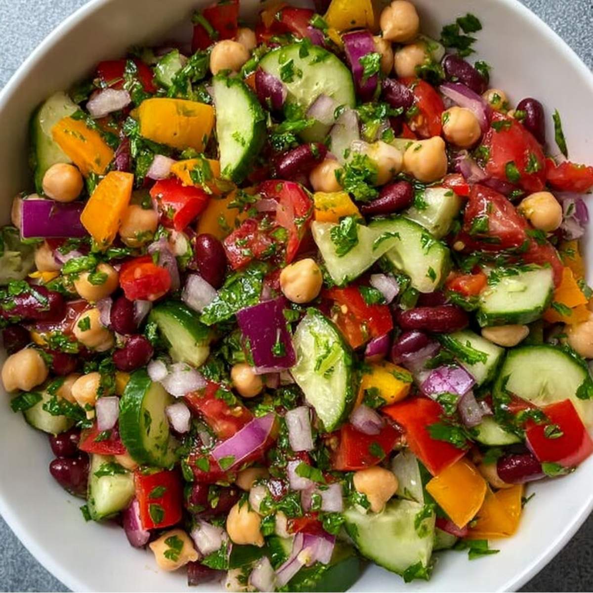 Double Bean Mediterranean Salad