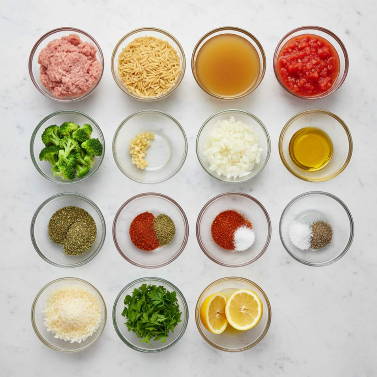 Ground Turkey Orzo ingredients