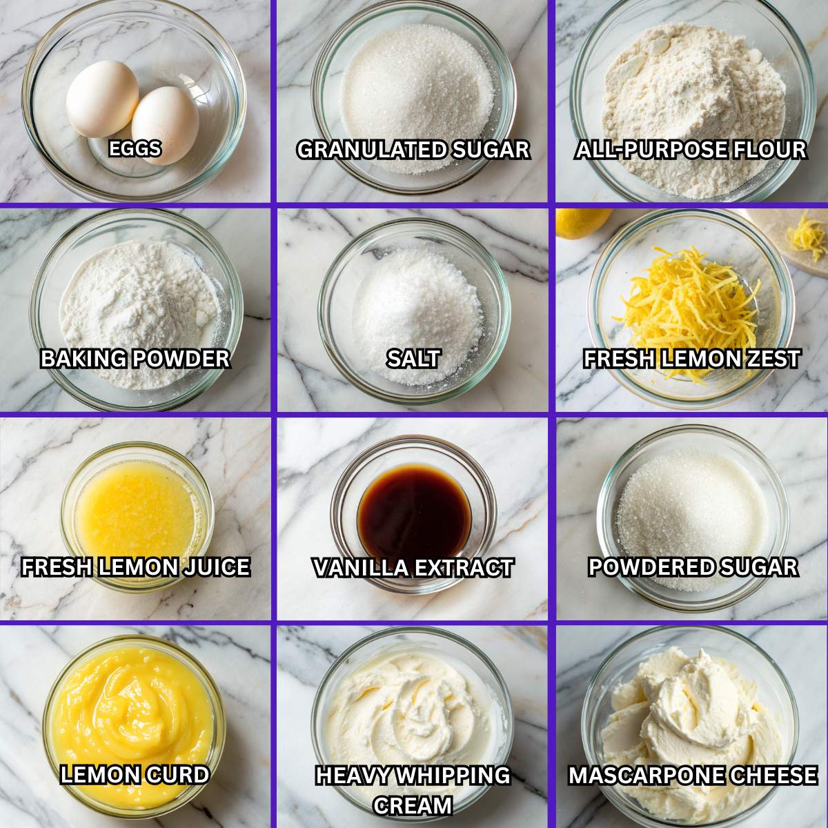 Lemon Cream Swiss Roll ingredients