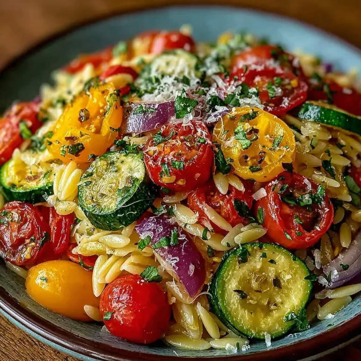 roasted vegetable orzo salad