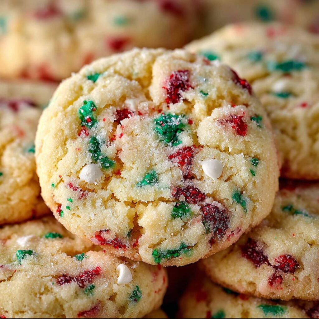Easy Christmas Gooey Butter Cookies with Sprinkles