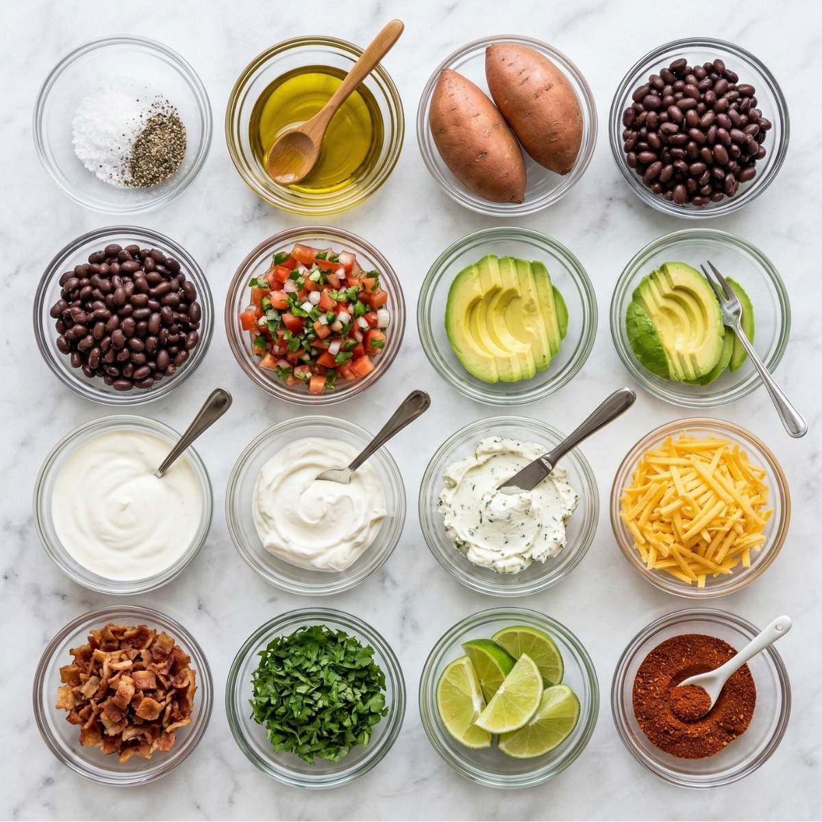 Loaded Roasted Sweet Potato Ingredients