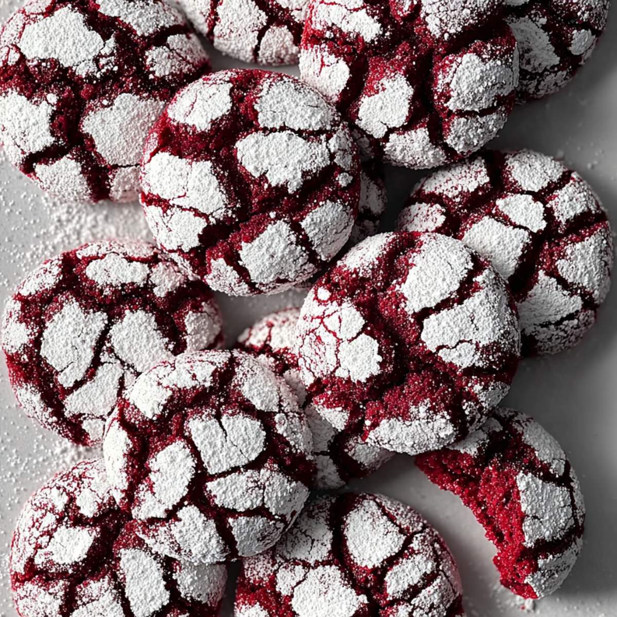 red velvet crinkle cookies