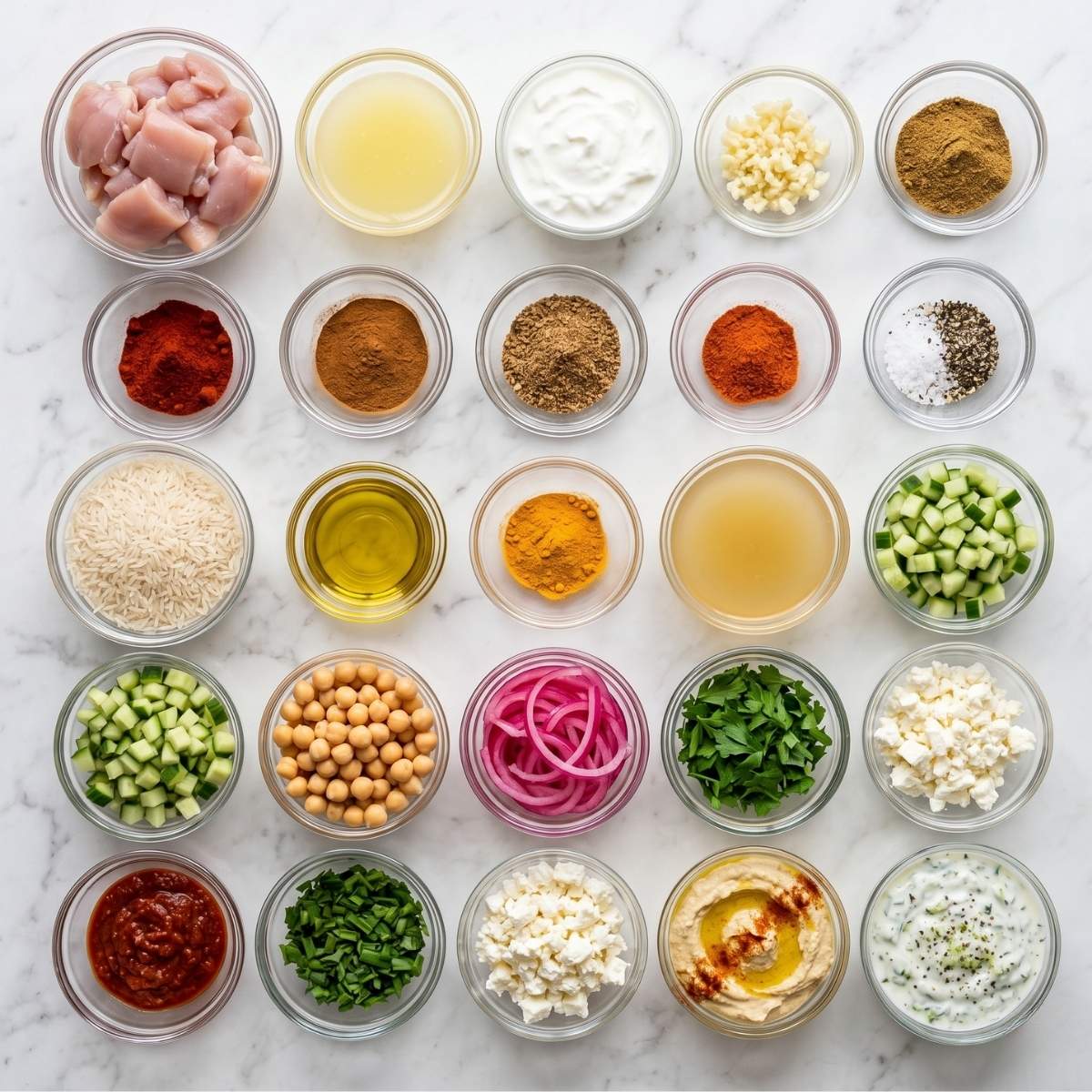 Healthy Chicken Shawarma Bowl Ingredients