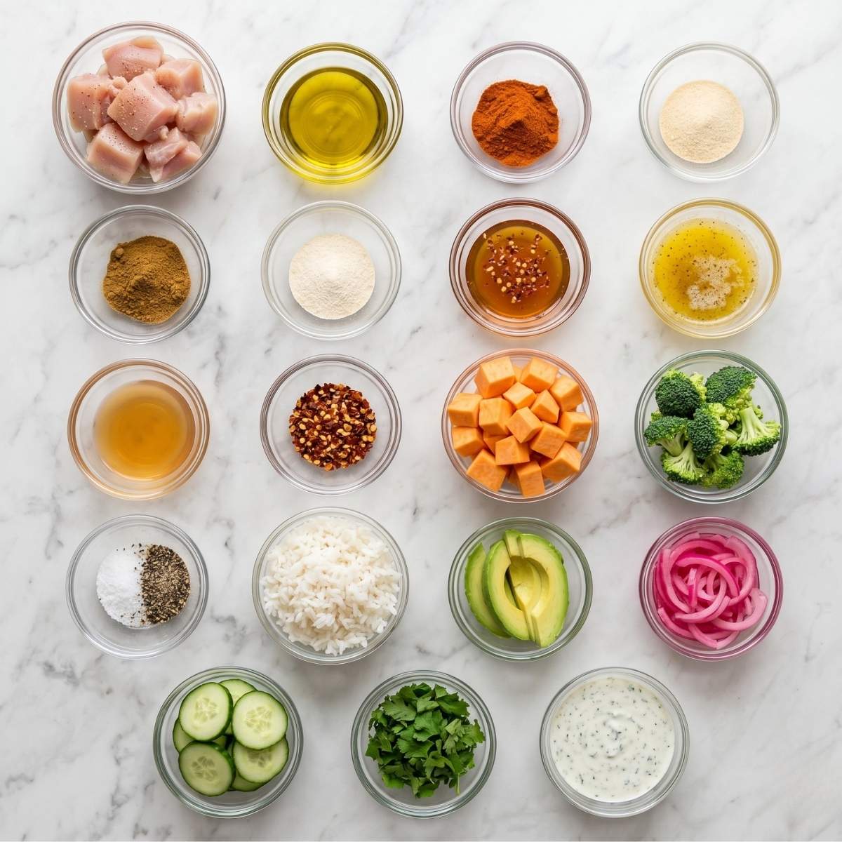 Hot Honey Chicken Bowls Ingredients