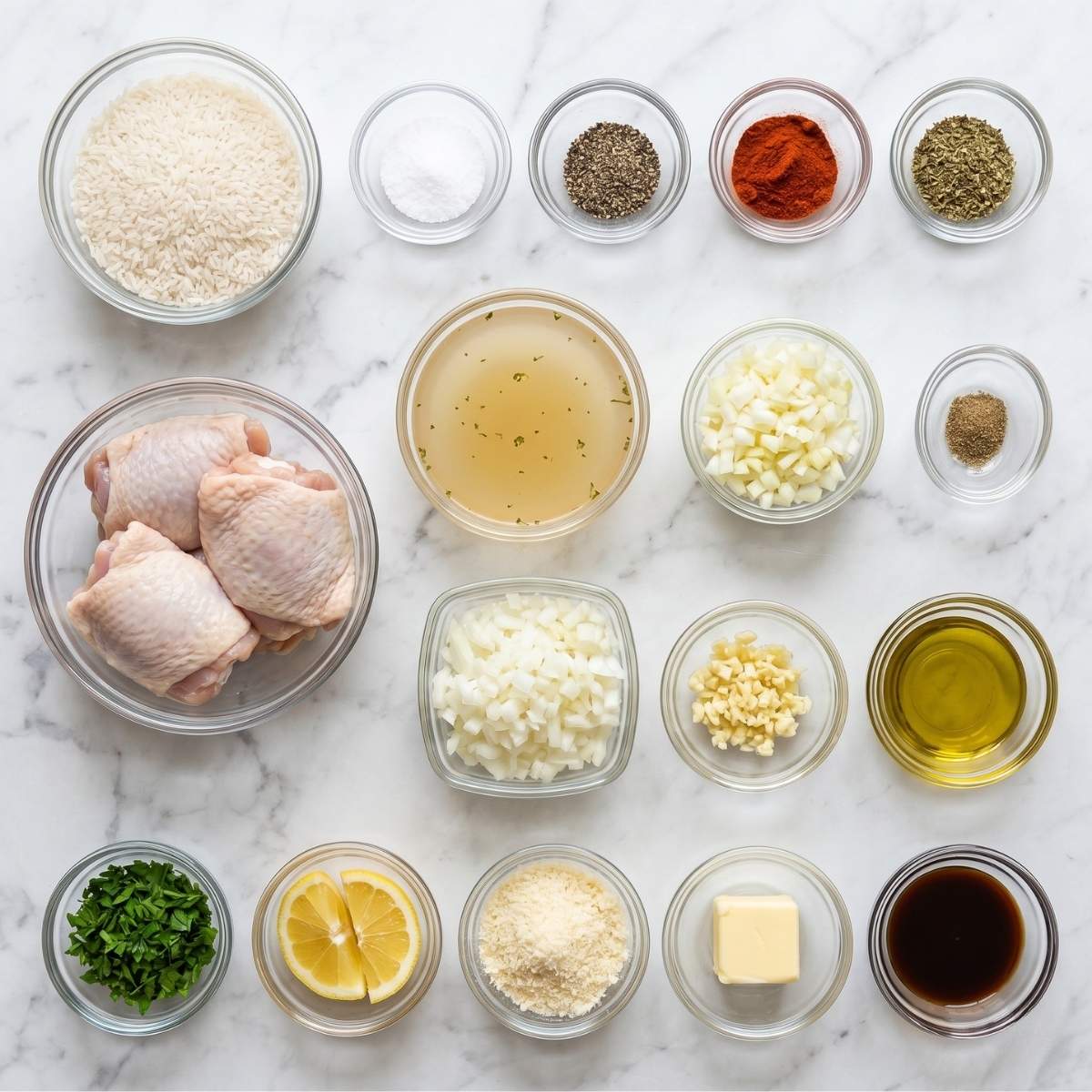 Instant Pot Chicken Thighs and Rice Ingredients
