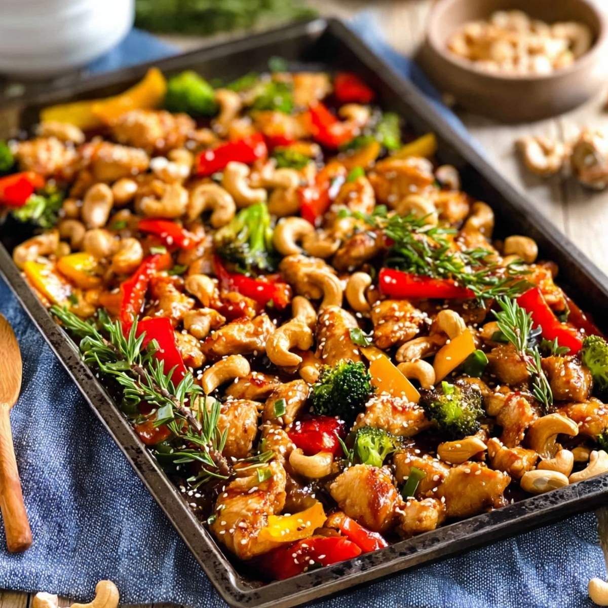 Sheet Pan Cashew Chicken